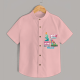 Three-riffic 3rd Birthday – Custom Name Shirt for Boys - PEACH - 0 - 6 Months Old (Chest 21")