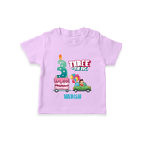 Celebrate Your Kids 3rd Year Birthday With "THREE-RIFFIC" - Personalized Birthday T-Shirts with Customized Name For Boys - LILAC - 0-5 Months Old (Chest 17")