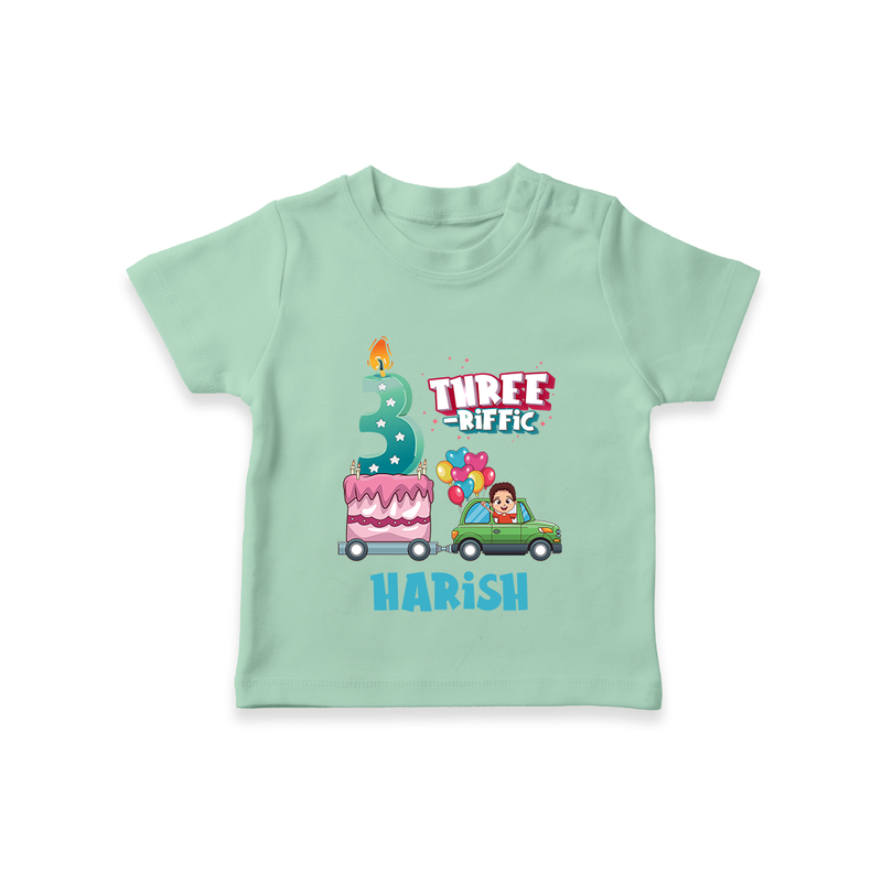 Celebrate 3 Month with Custom T-Shirt | Personalized Newborn Outfit | Soft Cotton Comfort - MINT GREEN - 0-5 Months Old (Chest 17")