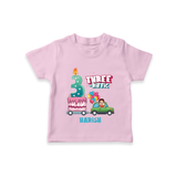 Celebrate Your Kids 3rd Year Birthday With "THREE-RIFFIC" - Personalized Birthday T-Shirts with Customized Name For Boys - PINK - 0-5 Months Old (Chest 17")