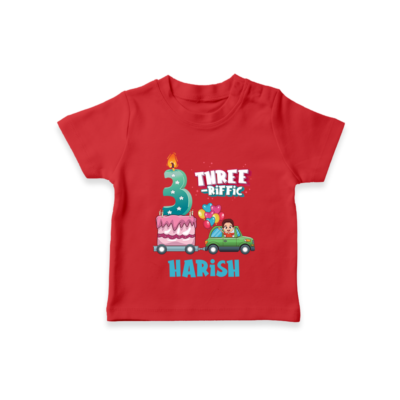 Celebrate 3 Month with Custom T-Shirt | Personalized Newborn Outfit | Soft Cotton Comfort - RED - 0-5 Months Old (Chest 17")