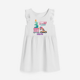 Three-riffic 3rd Birthday – Personalized Name Frock for Girls - WHITE - 0 - 6 Months Old (Chest 18")