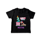 Monthly Milestone Baby T-Shirt -3rd Month | Personalized Print | Cute & Comfortable - BLACK - 0-5 Months Old (Chest 17")