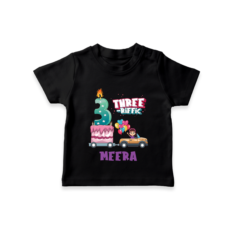 Monthly Milestone Baby T-Shirt -3rd Month | Personalized Print | Cute & Comfortable - BLACK - 0-5 Months Old (Chest 17")