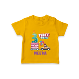 Monthly Milestone Baby T-Shirt -3rd Month | Personalized Print | Cute & Comfortable - CHROME YELLOW - 0-5 Months Old (Chest 17")