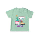 Monthly Milestone Baby T-Shirt -3rd Month | Personalized Print | Cute & Comfortable - MINT GREEN - 0-5 Months Old (Chest 17")