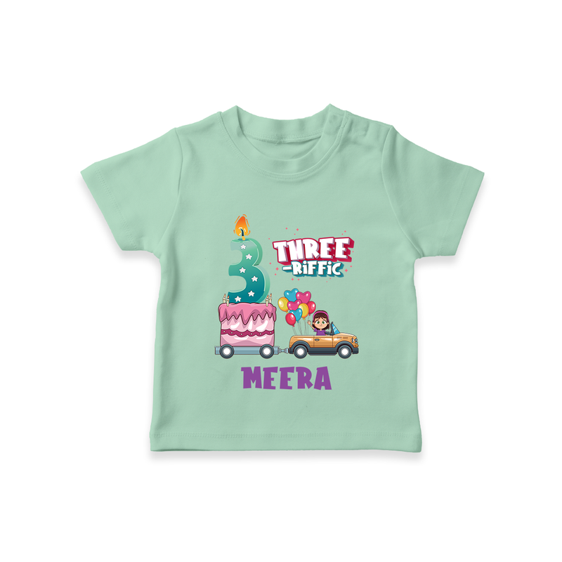 Monthly Milestone Baby T-Shirt -3rd Month | Personalized Print | Cute & Comfortable - MINT GREEN - 0-5 Months Old (Chest 17")