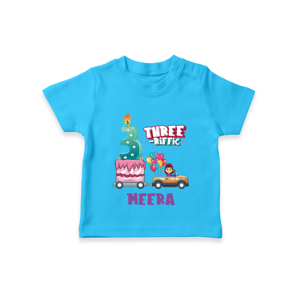 Monthly Milestone Baby T-Shirt -3rd Month | Personalized Print | Cute & Comfortable - SKY BLUE - 0-5 Months Old (Chest 17")