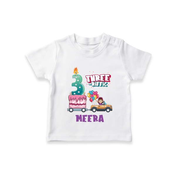Monthly Milestone Baby T-Shirt -3rd Month | Personalized Print | Cute & Comfortable - WHITE - 0-5 Months Old (Chest 17")