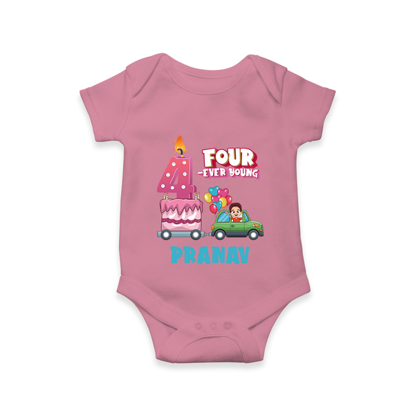 Celebrate 4 Month with Custom Romper | Personalized Newborn Outfit | Soft Cotton Comfort - ONION - New Born (Chest 14")