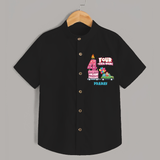 Celebrate Your Kids 4th Year Birthday With "FOUR-EVER YOUNG" - Personalized Birthday Shirts with Customized Name - BLACK - 0 - 6 Months Old (Chest 23")