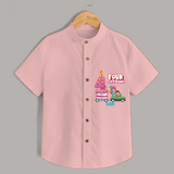 Four-ever Young 4th Birthday – Custom Name Shirt for Boys - PEACH - 0 - 6 Months Old (Chest 21")