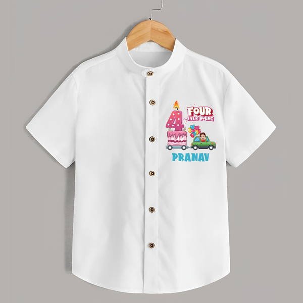Celebrate 4 Month with Custom Shirt | Personalized Newborn Outfit | Soft Cotton Comfort - WHITE - 0 - 6 Months Old (Chest 23")