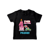 Celebrate 4 Month with Custom T-Shirt | Personalized Newborn Outfit | Soft Cotton Comfort - BLACK - 0-5 Months Old (Chest 17")