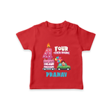 Celebrate 4 Month with Custom T-Shirt | Personalized Newborn Outfit | Soft Cotton Comfort - RED - 0-5 Months Old (Chest 17")