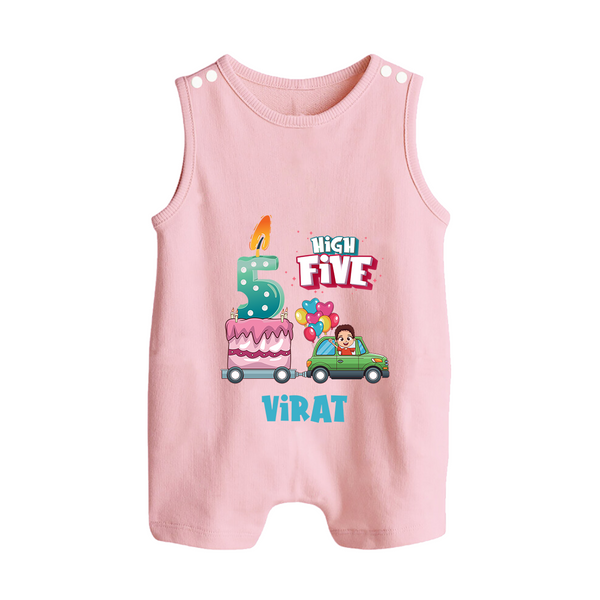 Newborn Romper Suit/ Sleeveless Romper for 5 Month | Customizable Romper Suit/ Sleeveless Romper | Ideal for Celebrations - BABY PINK - 0 - 5 Months Old (Chest 18")