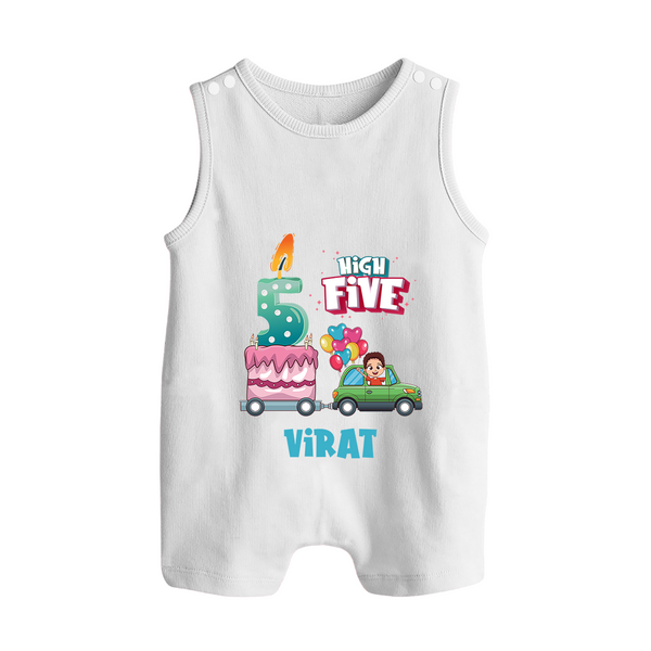 Newborn Romper Suit/ Sleeveless Romper for 5 Month | Customizable Romper Suit/ Sleeveless Romper | Ideal for Celebrations - WHITE - 0 - 5 Months Old (Chest 18")