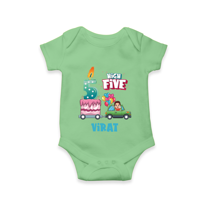 Newborn Romper/Onesie for 5 Month | Customizable Bodysuit | Ideal for Celebrations - GREEN - New Born (Chest 14")