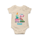 Newborn Romper/Onesie for 5 Month | Customizable Bodysuit | Ideal for Celebrations - IVORY - New Born (Chest 14")