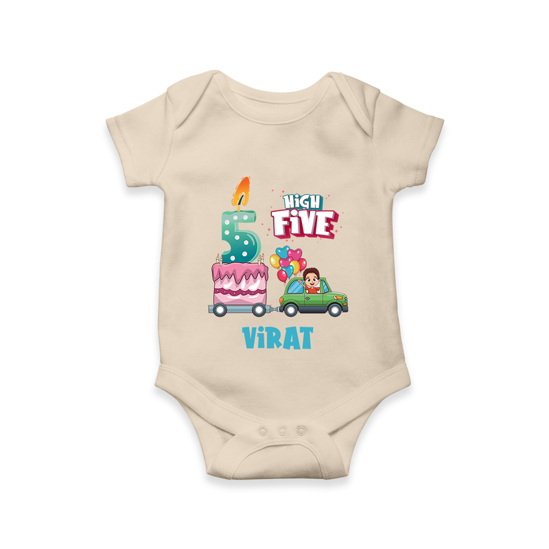 Newborn Romper/Onesie for 5 Month | Customizable Bodysuit | Ideal for Celebrations - IVORY - New Born (Chest 14")