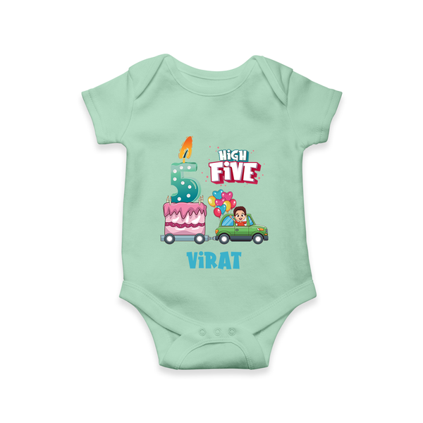 Newborn Romper/Onesie for 5 Month | Customizable Bodysuit | Ideal for Celebrations - MINT GREEN - New Born (Chest 14")