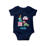 Newborn Romper/Onesie for 5 Month | Customizable Bodysuit | Ideal for Celebrations - NAVY BLUE - New Born (Chest 14")