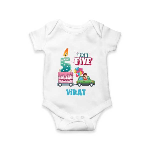 Newborn Romper/Onesie for 5 Month | Customizable Bodysuit | Ideal for Celebrations - WHITE - New Born (Chest 14")