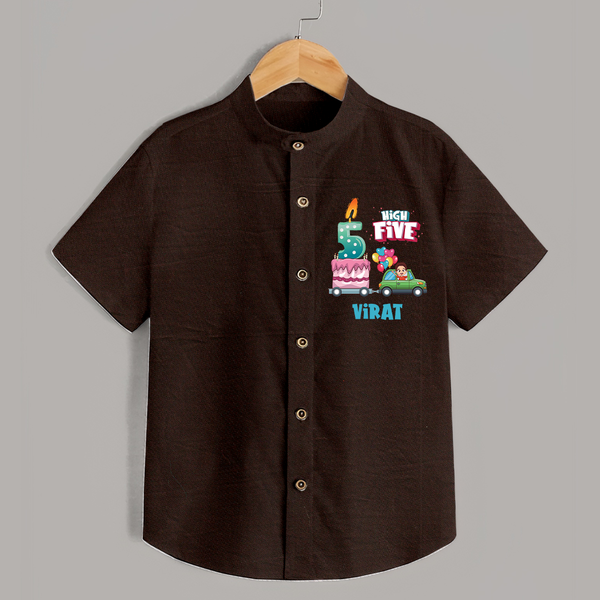 Newborn Shirt for 5 Month | Customizable Shirt | Ideal for Celebrations - CHOCOLATE BROWN - 0 - 6 Months Old (Chest 23")