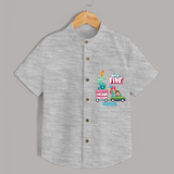 High Five 5th Birthday – Custom Name Shirt for Boys - GREY MELANGE - 0 - 6 Months Old (Chest 21")