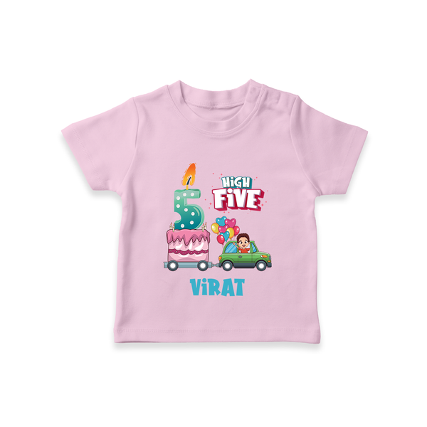 Newborn T-Shirt for 5 Month | Customizable T-Shirt | Ideal for Celebrations - BABY PINK - 0-5 Months Old (Chest 17")