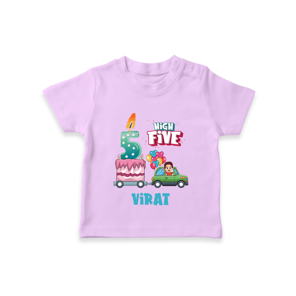 Newborn T-Shirt for 5 Month | Customizable T-Shirt | Ideal for Celebrations - LILAC - 0-5 Months Old (Chest 17")