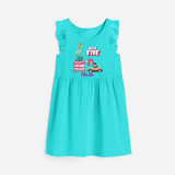 High Five 5th Birthday – Personalized Name Frock for Girls - LIGHT BLUE - 0 - 6 Months Old (Chest 18")