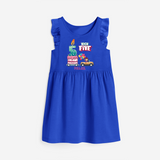 High Five 5th Birthday – Personalized Name Frock for Girls - ROYAL BLUE - 0 - 6 Months Old (Chest 18")