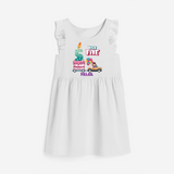 High Five 5th Birthday – Personalized Name Frock for Girls - WHITE - 0 - 6 Months Old (Chest 18")