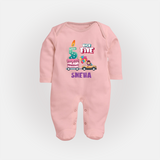 Baby Milestone Full Sleeve Bodysuit/ Sleep Suit/ Jumpsuit | Custom 5 Month Full Sleeve Bodysuit/ Sleep Suit/ Jumpsuit | Soft, Skin-Friendly Cotton - BABY PINK - New Born (Chest 7.5")