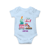 Celebrate Your Little ChampÕs 5th Month With "HIGH FIVE" - Special Romper For Babies With Name - BABY BLUE - 0 - 3 Months Old (Chest 16")