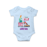 Baby Milestone Romper | Custom 5 Month Onesie | Soft, Skin-Friendly Cotton - BABY BLUE - New Born (Chest 14")