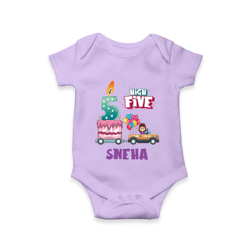Baby Milestone Romper | Custom 5 Month Onesie | Soft, Skin-Friendly Cotton - LILAC - New Born (Chest 14")