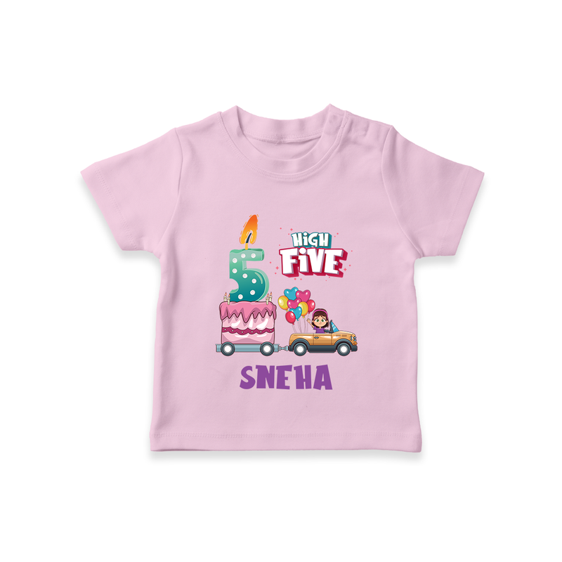 Baby Milestone T-Shirt | Custom 5 Month T-Shirt | Soft, Skin-Friendly Cotton - BABY PINK - 0-5 Months Old (Chest 17")