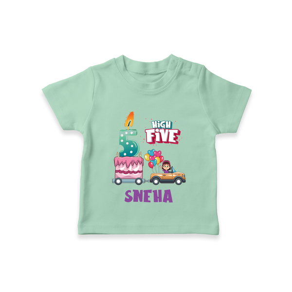 Baby Milestone T-Shirt | Custom 5 Month T-Shirt | Soft, Skin-Friendly Cotton - MINT GREEN - 0-5 Months Old (Chest 17")