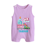Celebrate 6 Month with Custom Romper Suit/ Sleeveless Romper | Personalized Newborn Outfit | Soft Cotton Comfort - LILAC - 0 - 5 Months Old (Chest 18")