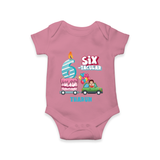 Celebrate Your Babies 6th Month With "SIX-TACULAR" - Customized Romper For Babies With Name - ONION - 0 - 3 Months Old (Chest 16")