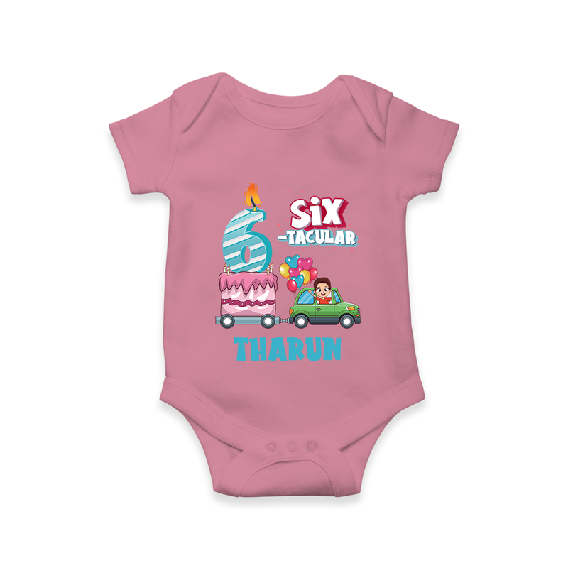 Celebrate 6 Month with Custom Romper | Personalized Newborn Outfit | Soft Cotton Comfort - ONION - New Born (Chest 14")