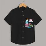 Six-tacular 6th Birthday – Custom Name Shirt for Boys - BLACK - 0 - 6 Months Old (Chest 21")