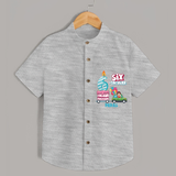 Six-tacular 6th Birthday – Custom Name Shirt for Boys - GREY MELANGE - 0 - 6 Months Old (Chest 21")