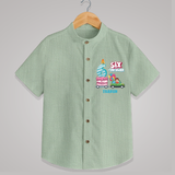 Celebrate Your Kids 6th Year Birthday With "SIX-TACULAR" - Personalized Birthday Shirts with Customized Name - MINT GREEN - 0 - 6 Months Old (Chest 23")