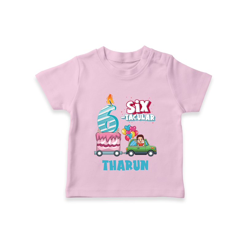 Celebrate 6 Month with Custom T-Shirt | Personalized Newborn Outfit | Soft Cotton Comfort - BABY PINK - 0-5 Months Old (Chest 17")