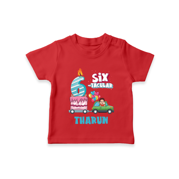 Celebrate 6 Month with Custom T-Shirt | Personalized Newborn Outfit | Soft Cotton Comfort - RED - 0-5 Months Old (Chest 17")