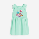 Six-tacular 6th Birthday – Personalized Name Frock for Girls - TEAL GREEN - 0 - 6 Months Old (Chest 18")