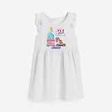 Six-tacular 6th Birthday – Personalized Name Frock for Girls - WHITE - 0 - 6 Months Old (Chest 18")